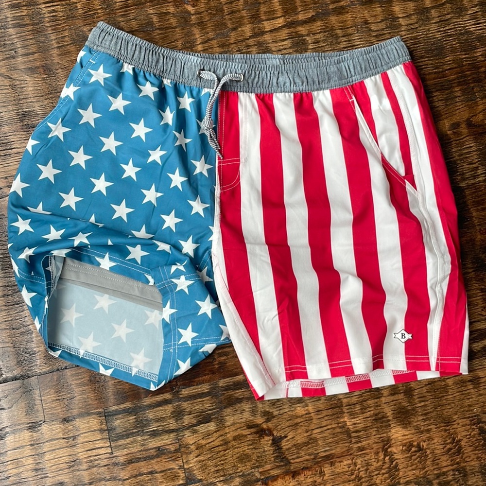 Burlebo Shorts - American Flag with grey lining